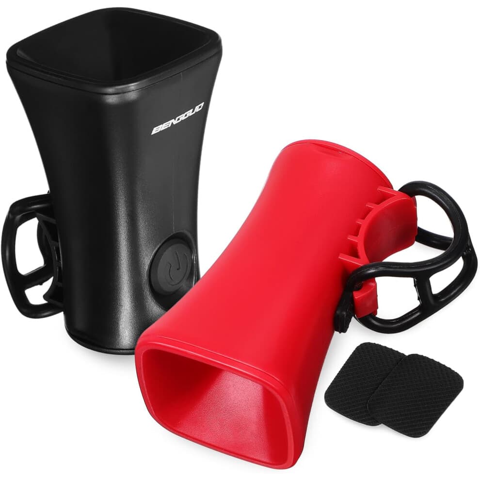 Electric Bike Horn Portable Bike Horns Electric Bike Bells Alarm Set of 2 Black Red Easy to Install on Handlebar