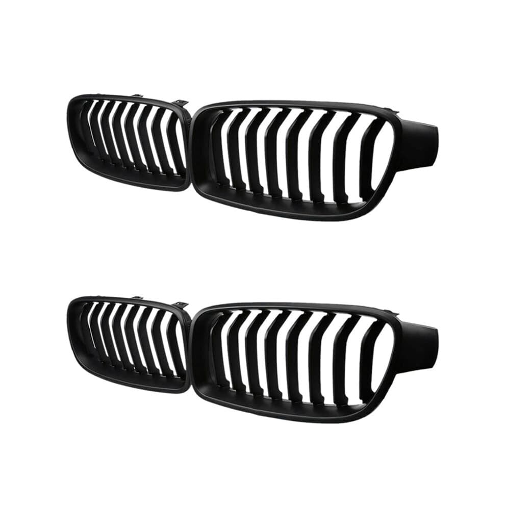 4x F30 Grill, Front Hood Kidney Grille Grill for- 3 Series F30 F31 F35 2012-2018 (Single Slat Matte Black)