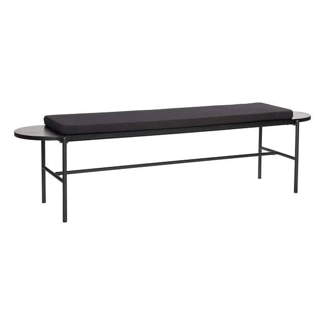 Hubsch Wooden bench with cushion black