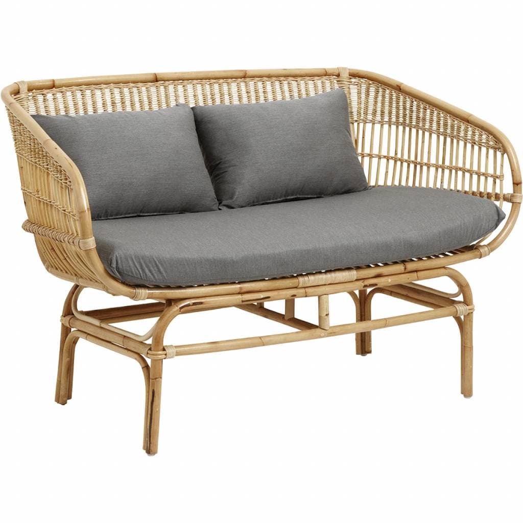 Nordal Rattan sofa with gray cushions