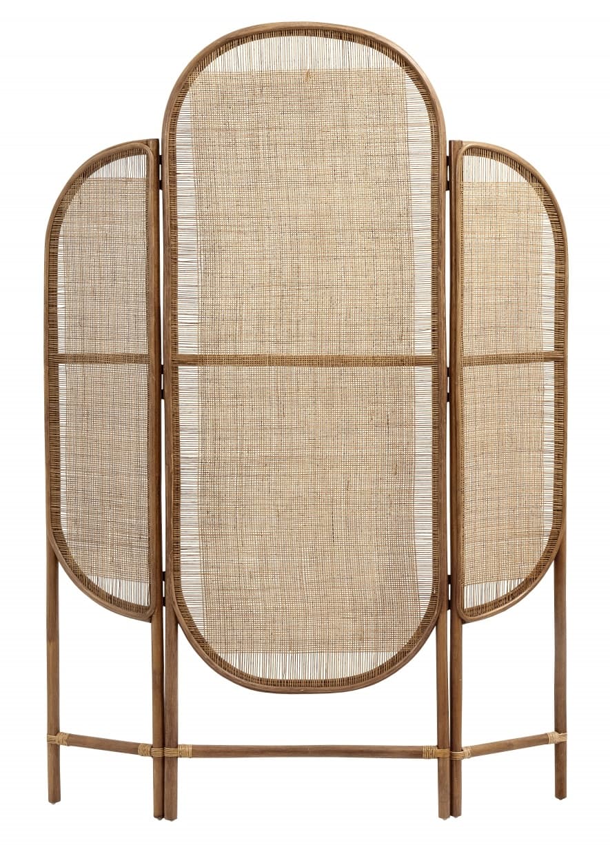 Nordal Rattan folding screen with webbing