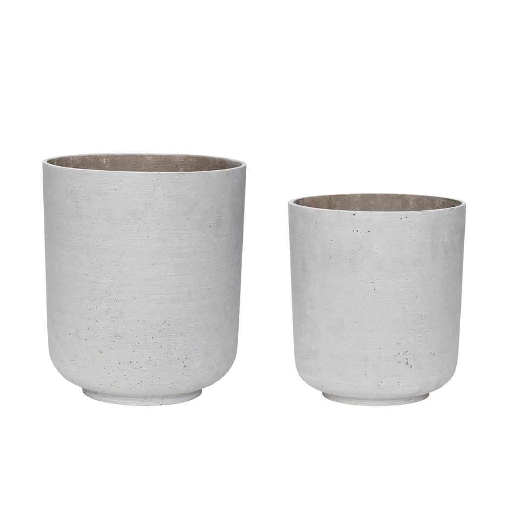 Hubsch Flowerpot light gray - set of 2 pieces