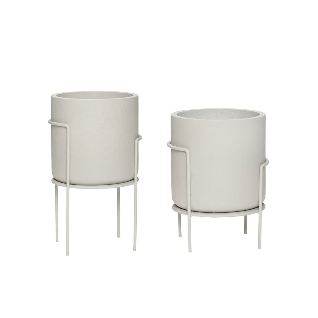 Hubsch Pot with standard gray - set of 2 pieces