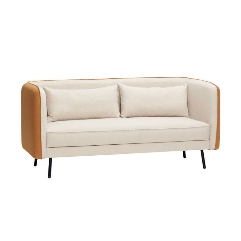 Hubsch Polyester / metal sofa - beige / orange