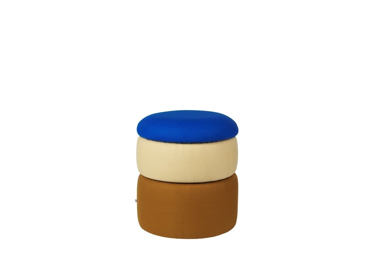 Broste Copenhagen Pond pouf blue/sand/ocher Ø38cm - 31001143