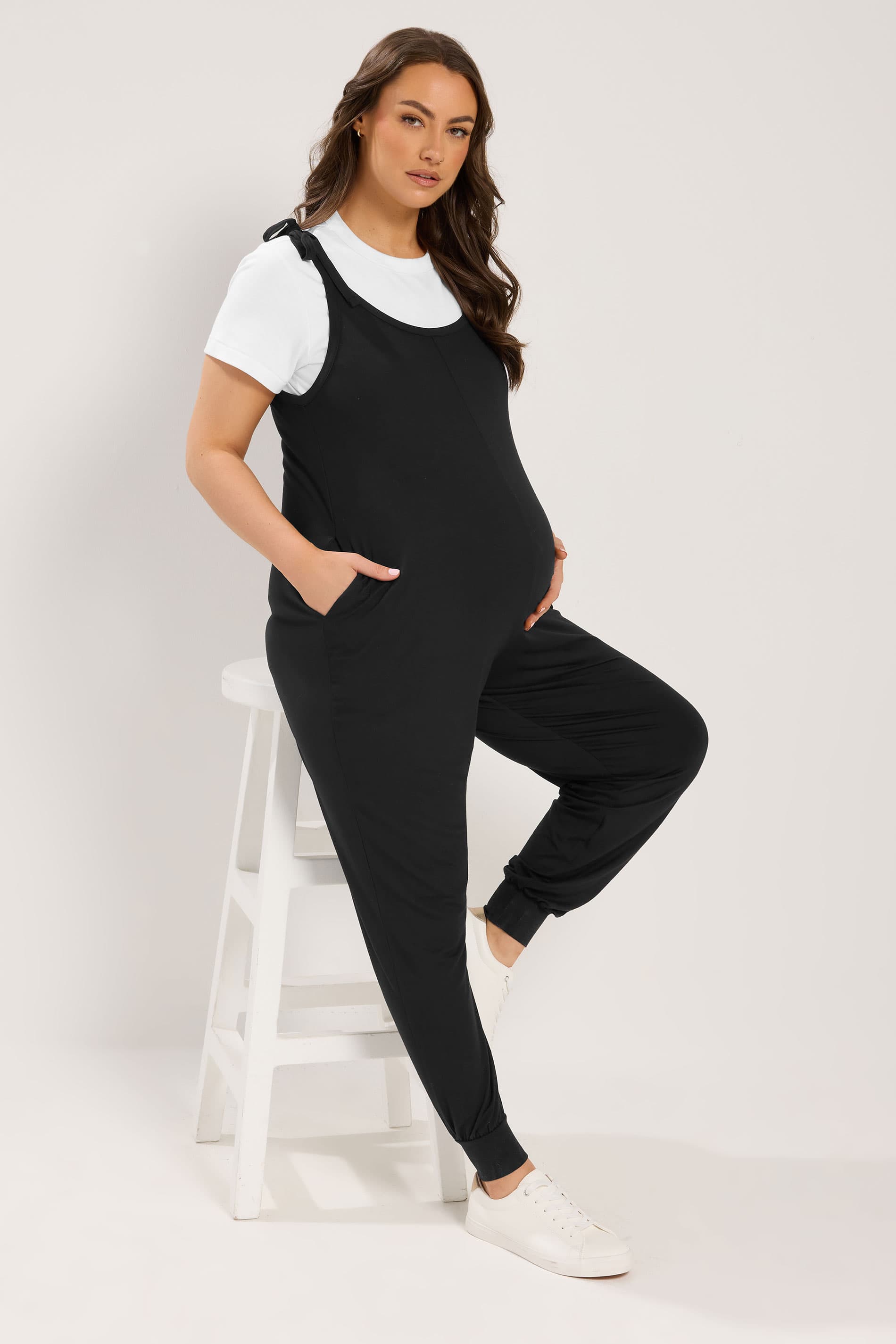 Bump It Up Maternity Curve Black Oversized Jumpsuit Size 18