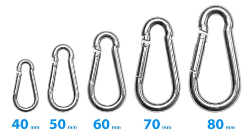 Carabiner set (metal) -  5 sizes