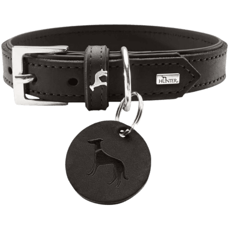 Hunter Larvik Black Dog Collar - 55