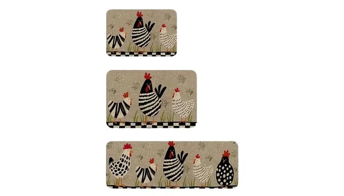 Non-Slip Chicken Print Floor Mat - 4 Sizes