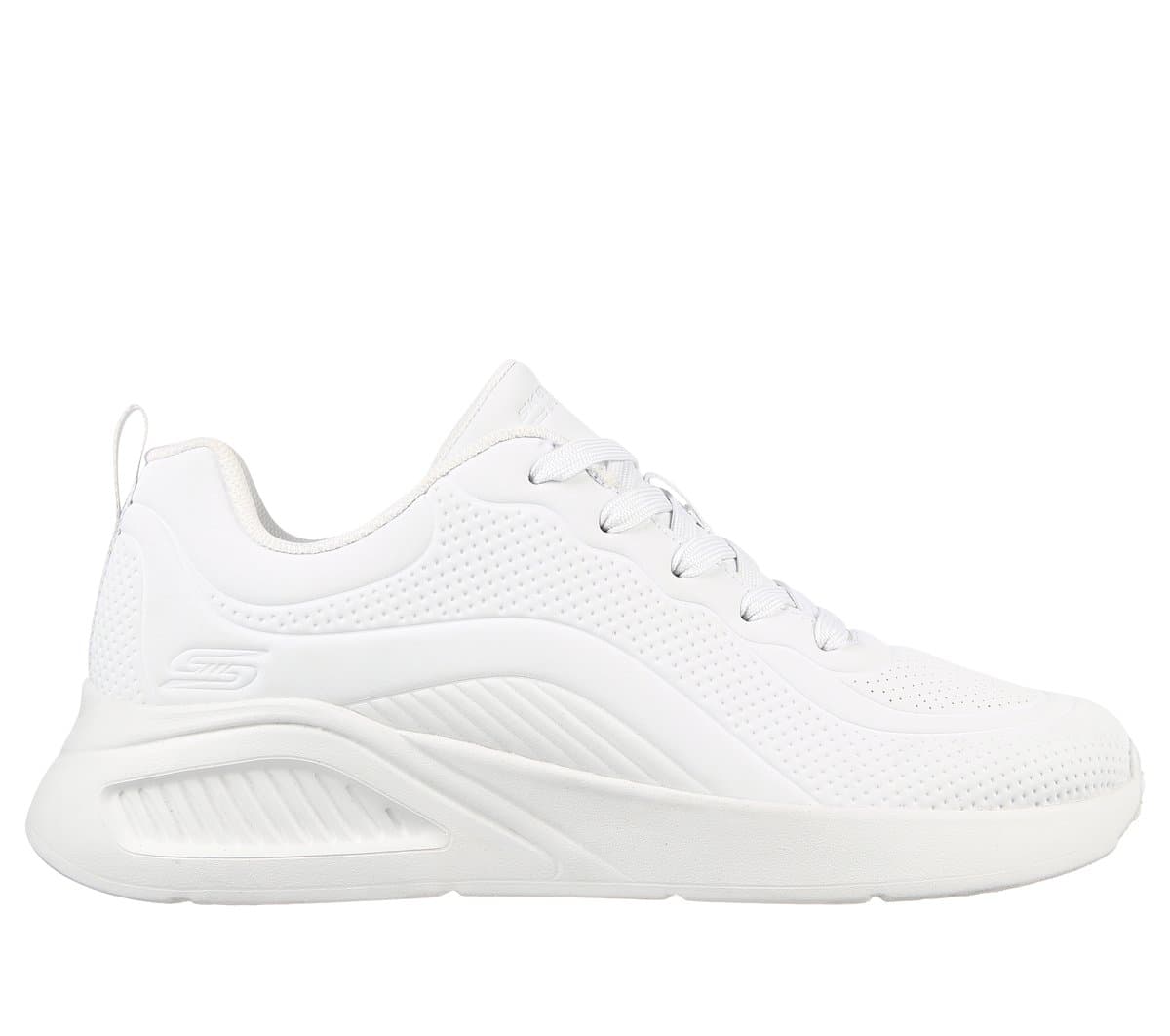 Skechers Women's BOBS Sport Buno - How Sweet Sneaker in White, Size 2