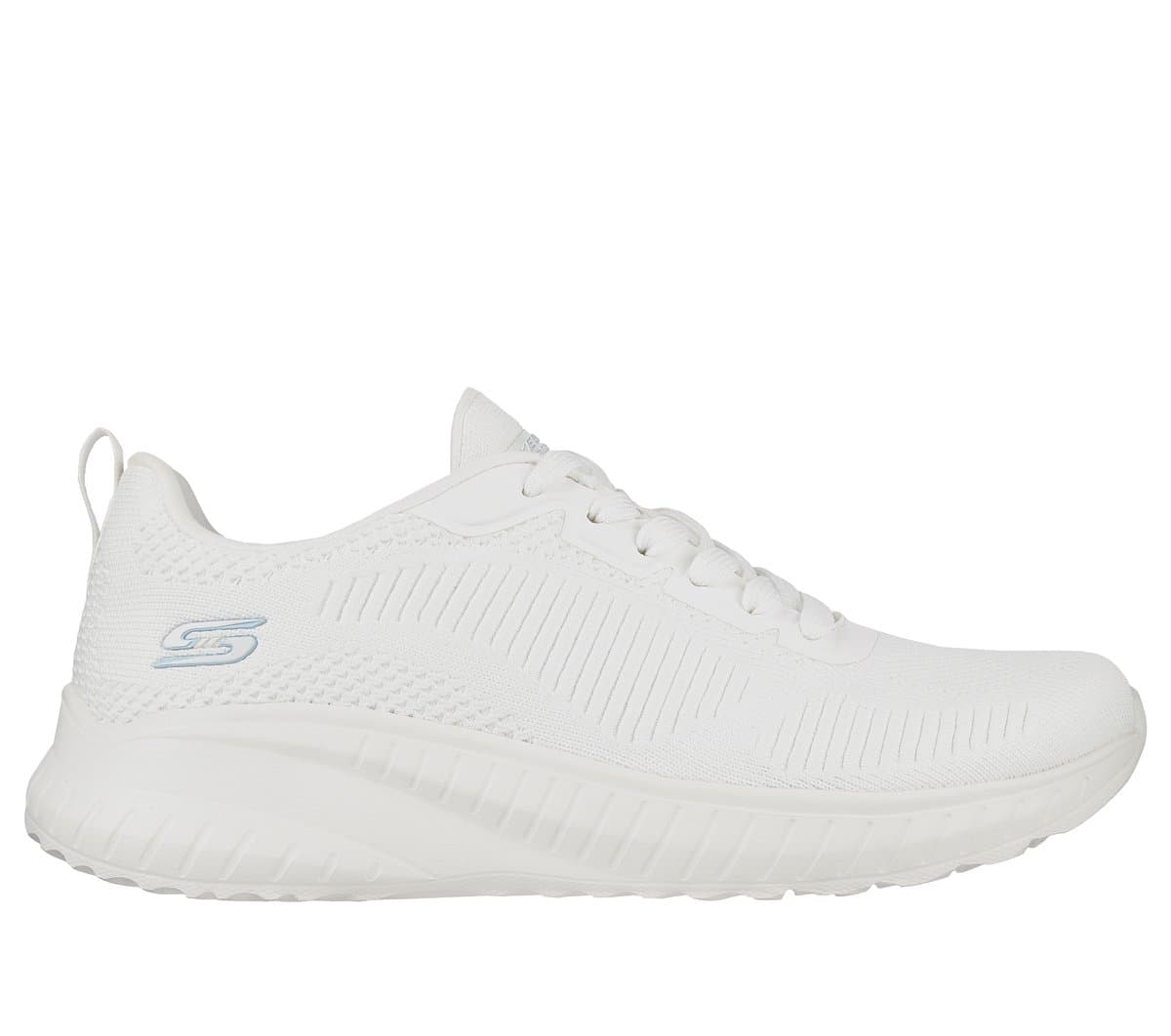 Skechers Women's BOBS Sport Squad Chaos - Face Off Sneaker in Off White, Size 3, Vegan, Machine Washable