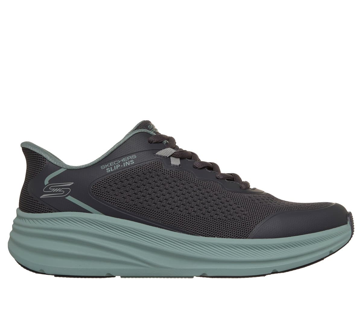 Skechers Men's Slip-ins: BOBS Skillz Sneaker in Charcoal/Green, Size 11, Machine Washable