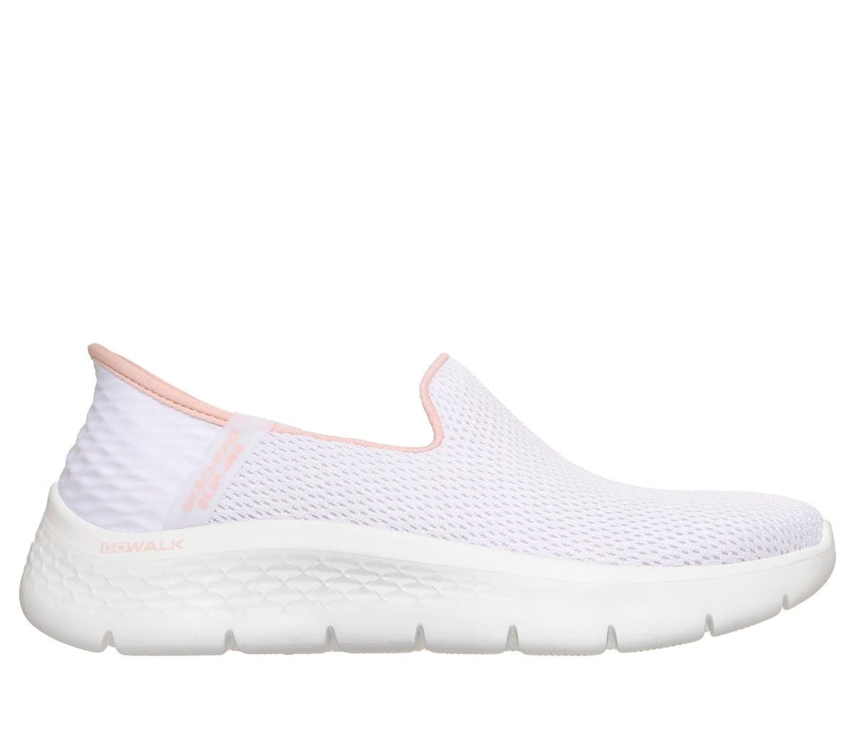 Skechers Women's Slip-ins: GO WALK Flex - Relish Slip-On Shoes in White/Pink, Size 2, Machine Washable