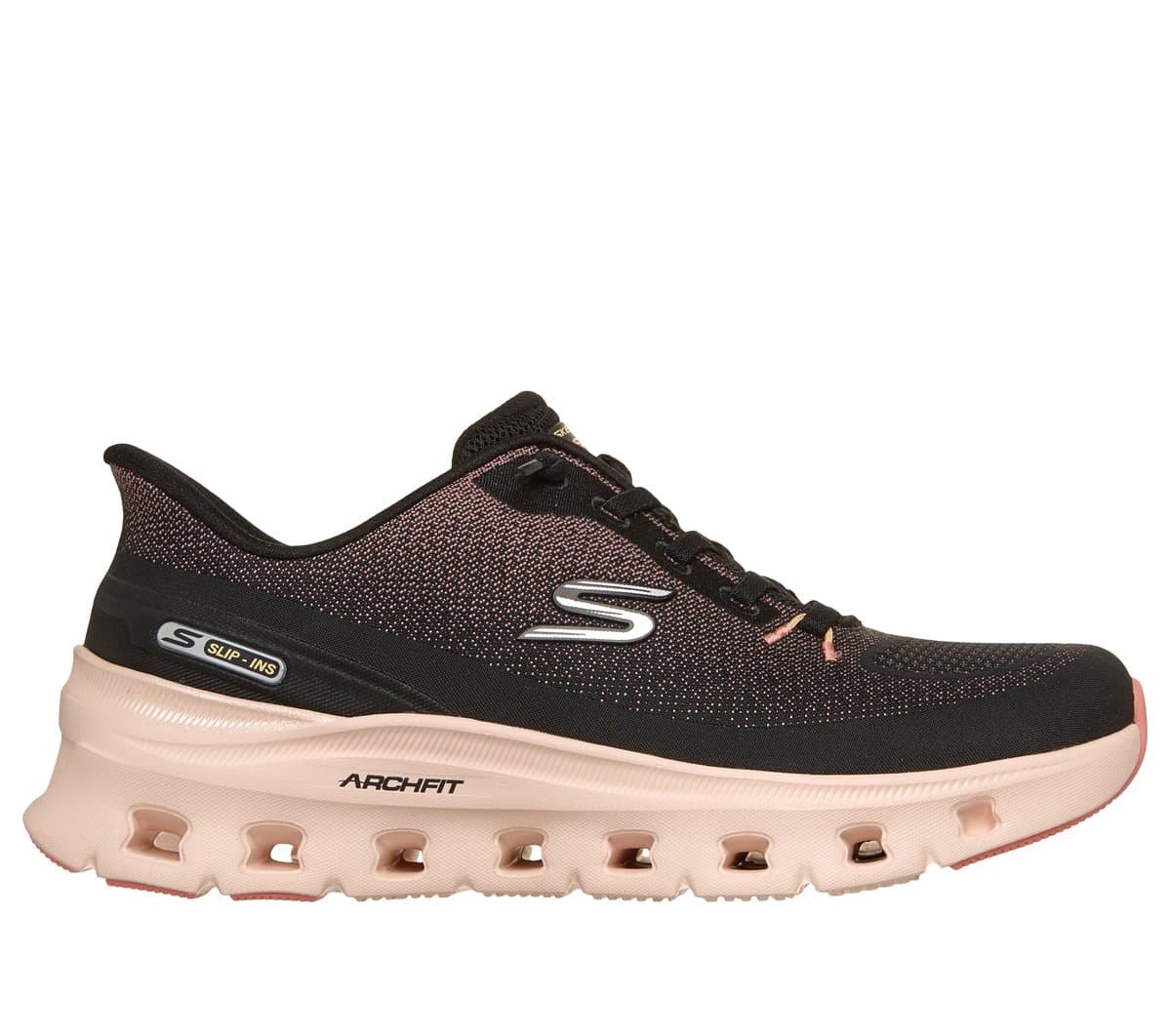 Skechers Women's Slip-ins: Arch Fit Glide-Step Pro Sneaker in Black/Coral, Size 2, Vegan, Machine Washable