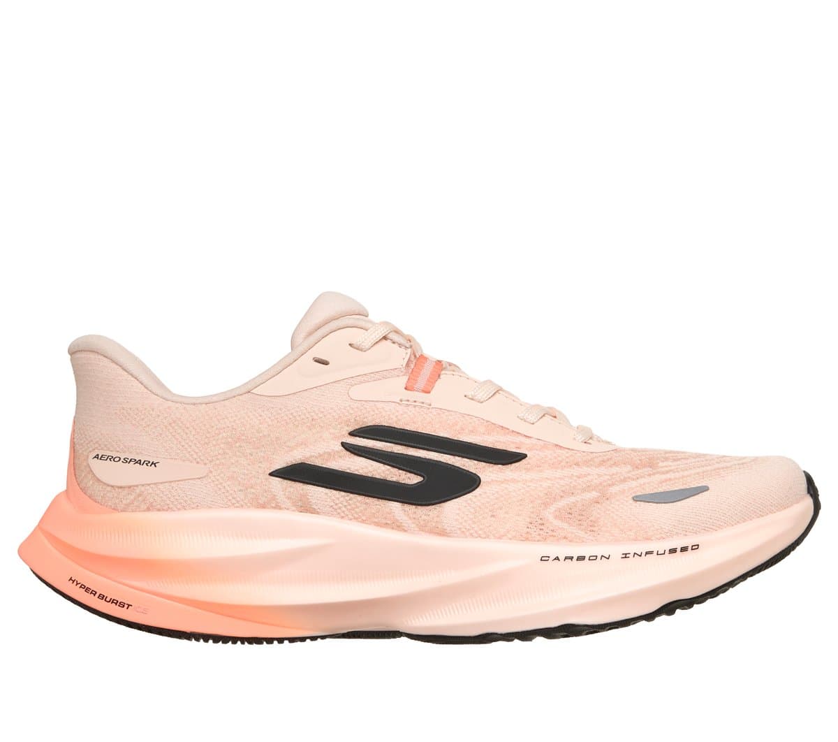 Skechers Women's Aero Spark Sneaker in Peach, Size 3, Vegan, Machine Washable , Arch Fit , Hyper Burst