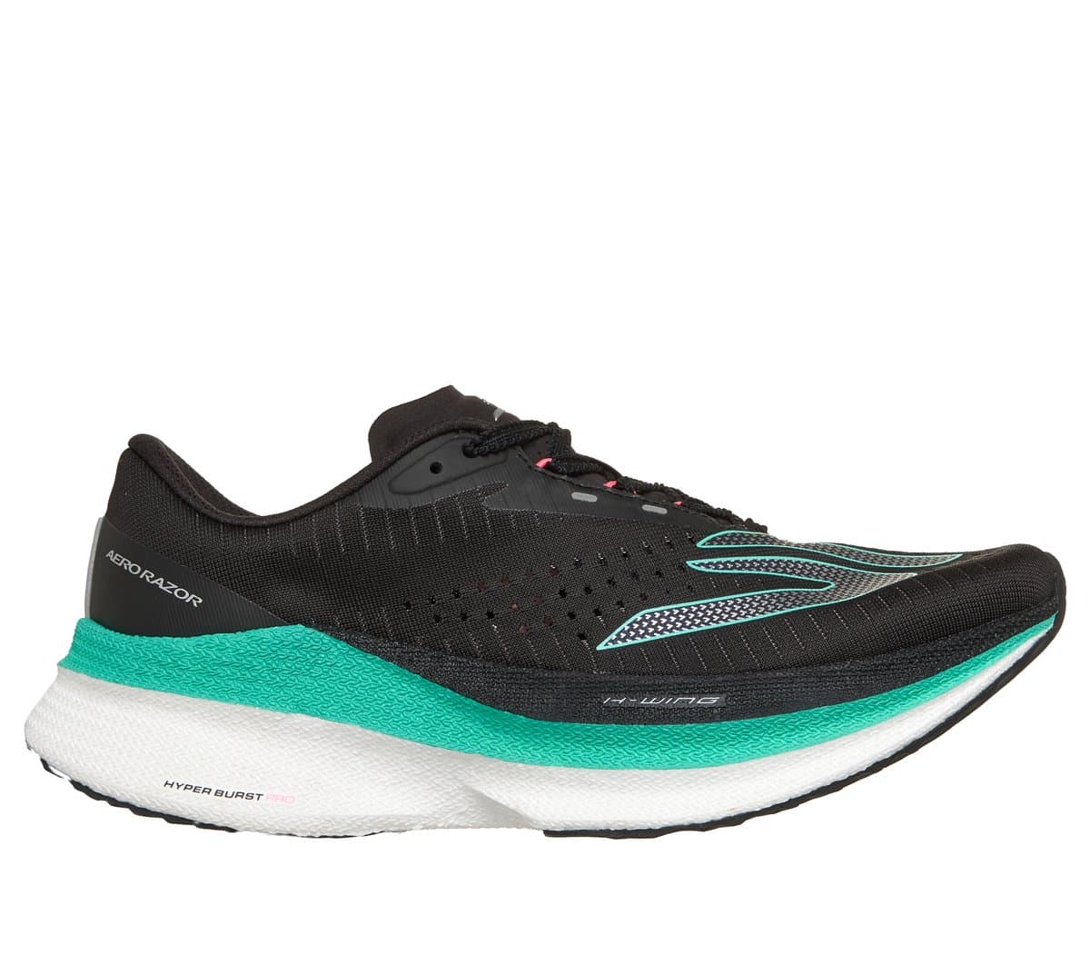 Skechers Women's Aero Razor Sneaker in Black, Size 6.5, Vegan, Machine Washable , Arch Fit , Hyper Burst