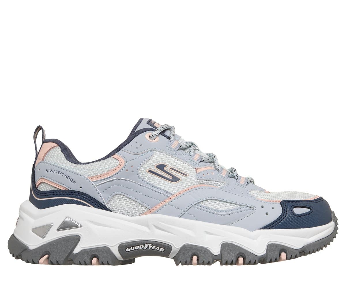 Skechers Women's Waterproof: D'Lites Hiker - Echo Lake Sneaker in Slate, Size 7
