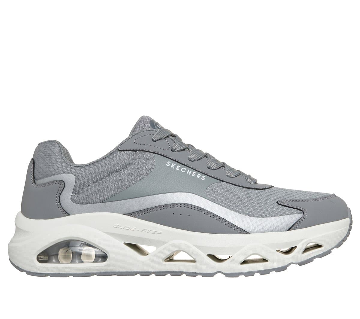 Skechers Men's UNO Glide-Step - Glide Surge Sneaker in Gray, Size 7