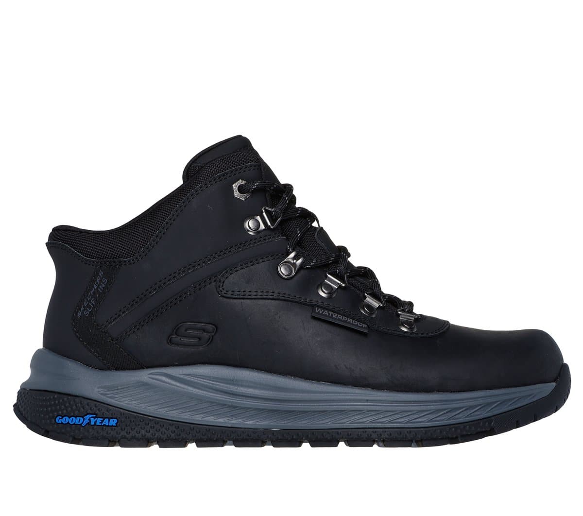 Skechers Men's Slip-ins Waterproof Relaxed Fit: Meroe - Pikeman Boots in Black, Size 9