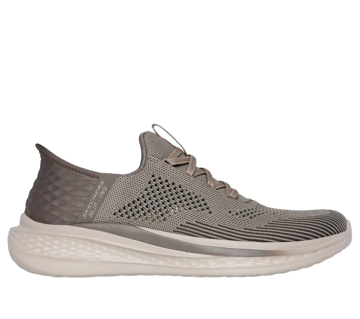 Skechers Men's Slip-ins RF: Slade - Quinto Sneaker in Khaki, Size 6, Vegan, Machine Washable
