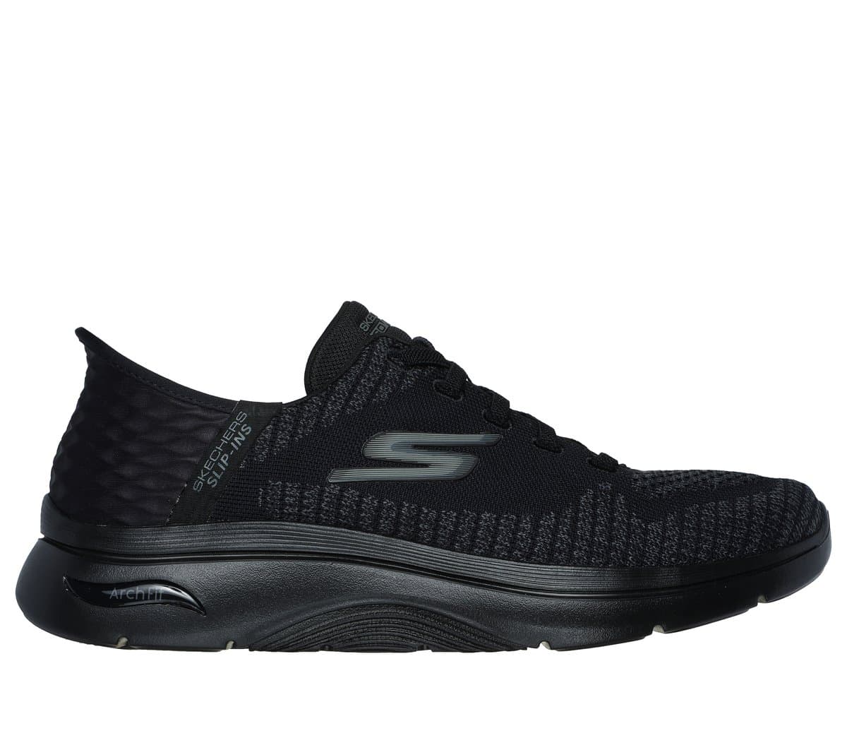 Skechers Men's Slip-ins: GO WALK Arch Fit 2.0 - Grand Sneaker in Black, Size 6, Vegan, Machine Washable