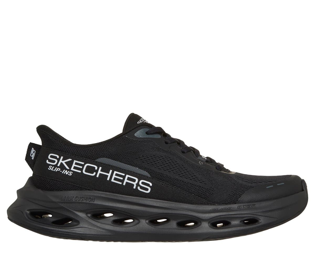 Skechers Men's Slip-ins: Max Cushioning Glide-Step - Advert Sneaker in Black, Size 6, Vegan, Machine Washable