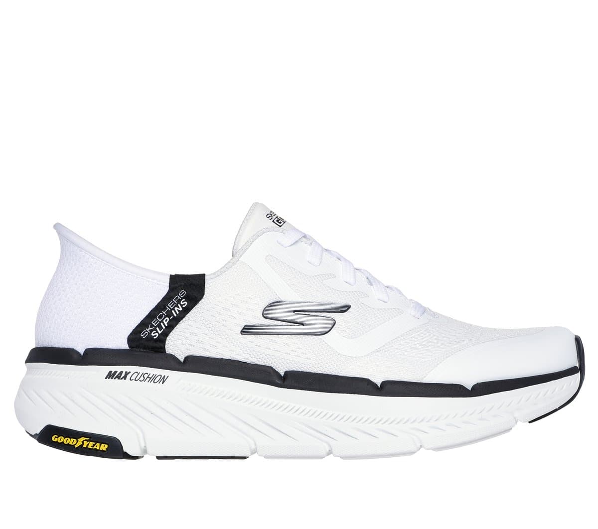 Skechers Men's Slip-ins: Max Cushioning Premier 2.0 Sneaker in White/Black, Size 6, Vegan, Machine Washable