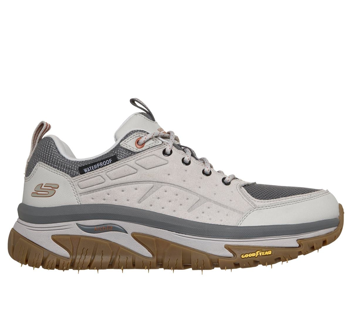 Skechers Men's Waterproof: Arch Fit Road Walker - Vernal Sneaker in Light Gray, Size 6