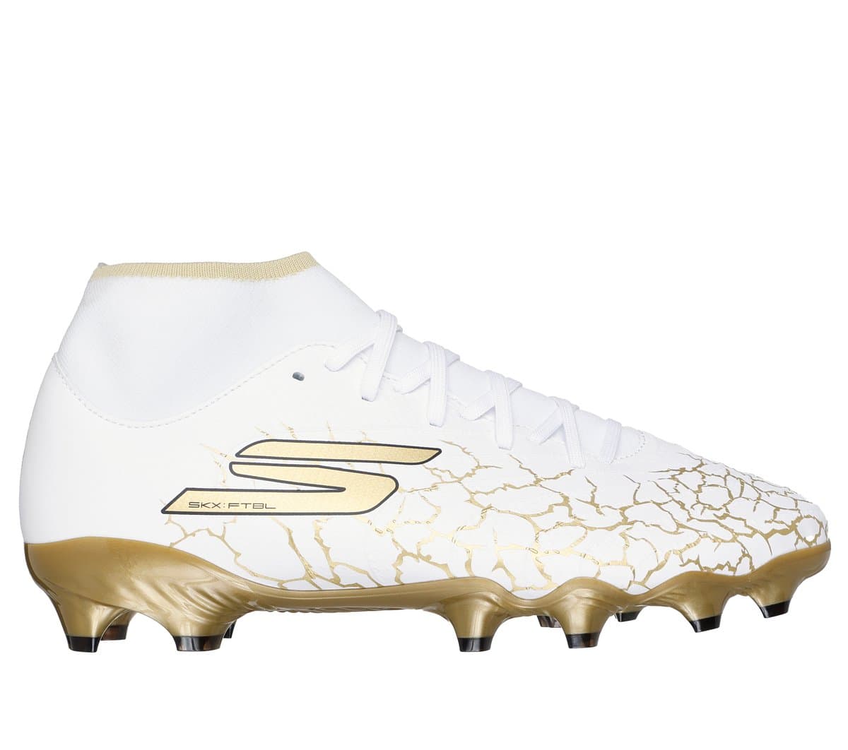 Skechers SKX_1.5 High Academy FG Shoes in White/Black/Gold