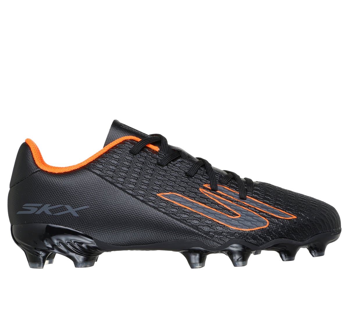 Skechers SKX_2 Jr Youth MG Shoes in Black/Orange, Size 13