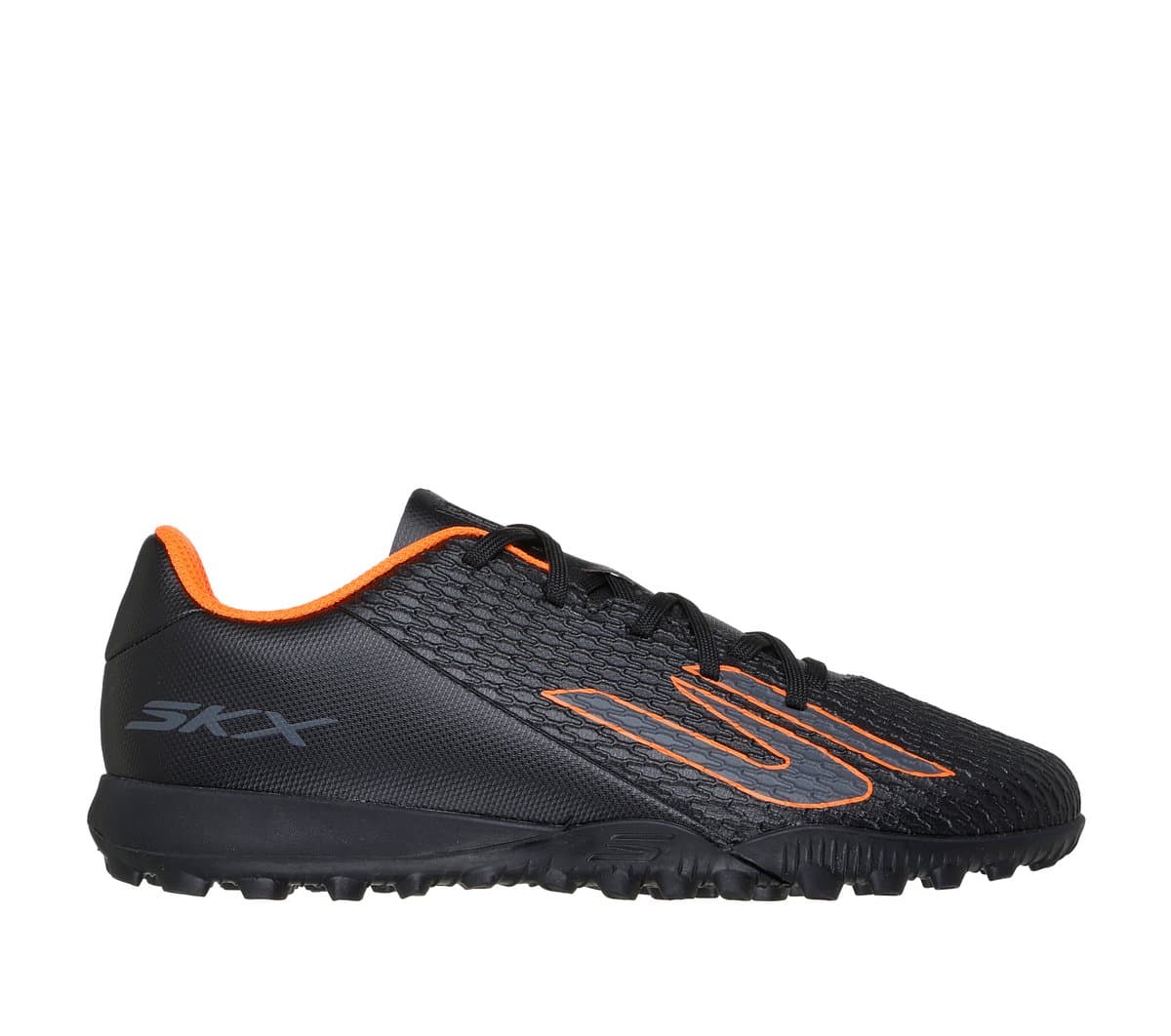 Skechers SKX_2 Jr TD TF Shoes in Black/Orange, Size 10.5