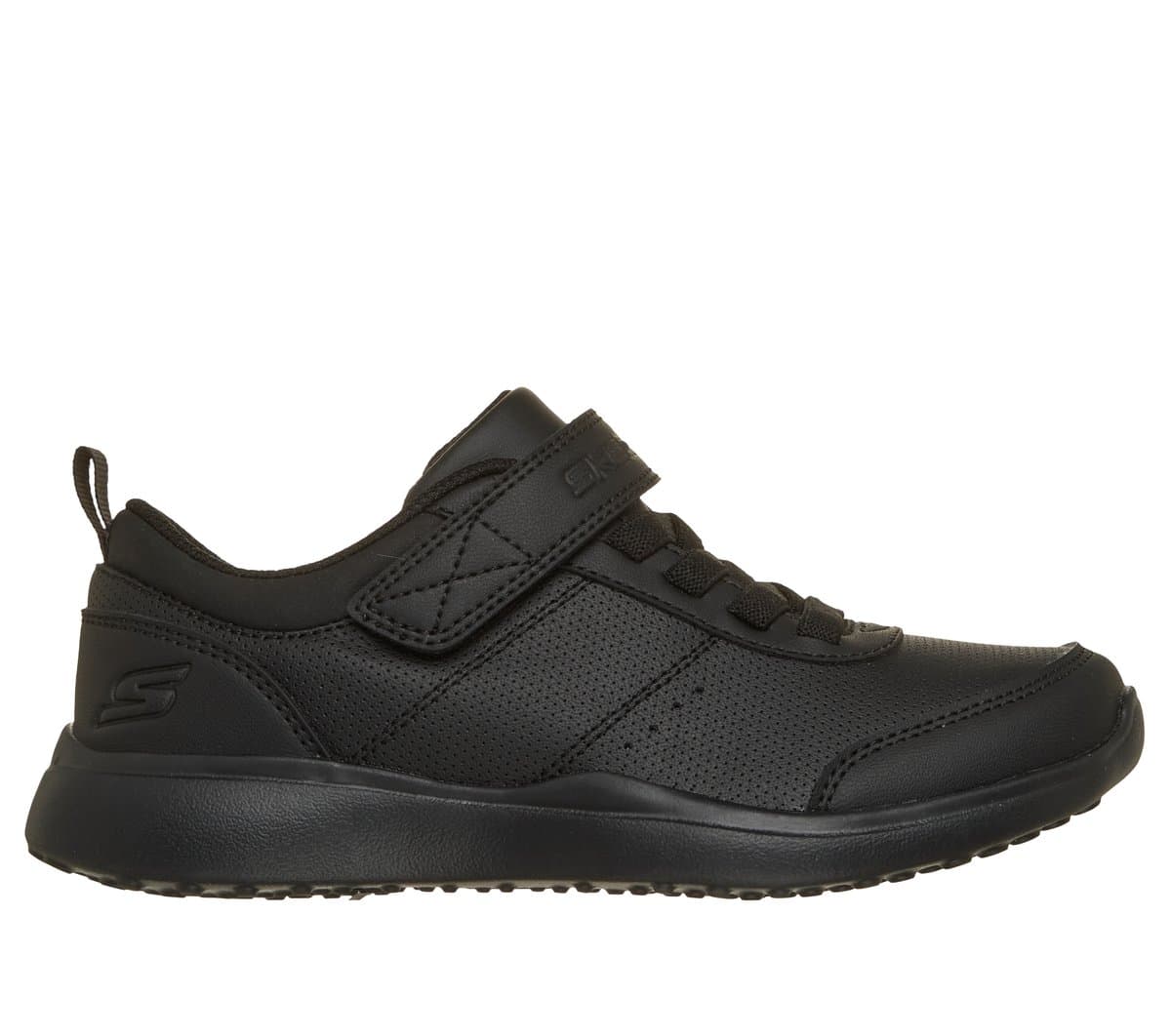Skechers Girls Microstrides - Out for Summer Sneaker in Black, Size 13, Machine Washable