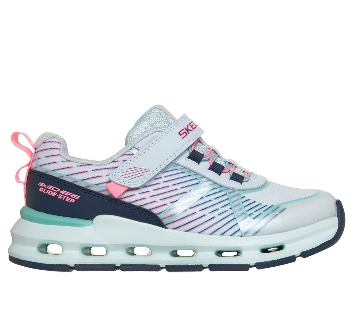 Skechers Girls Glide-Step Plus - Sprint Lines Sneaker in Mint, Size 12, Machine Washable