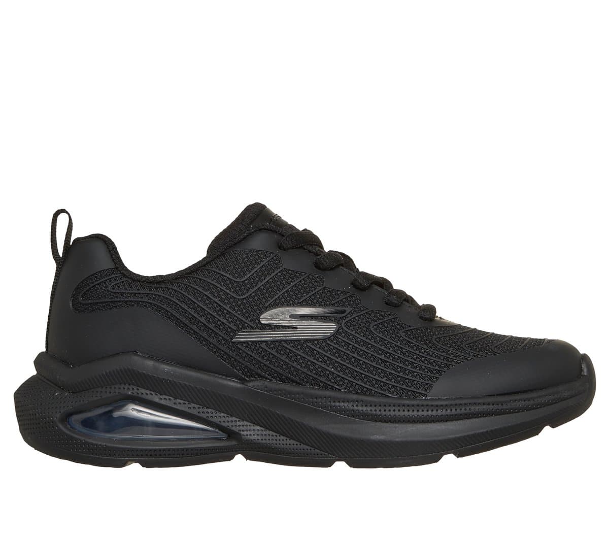 Skechers Girls Microspec Max Velocity Sneaker in Black, Size 4