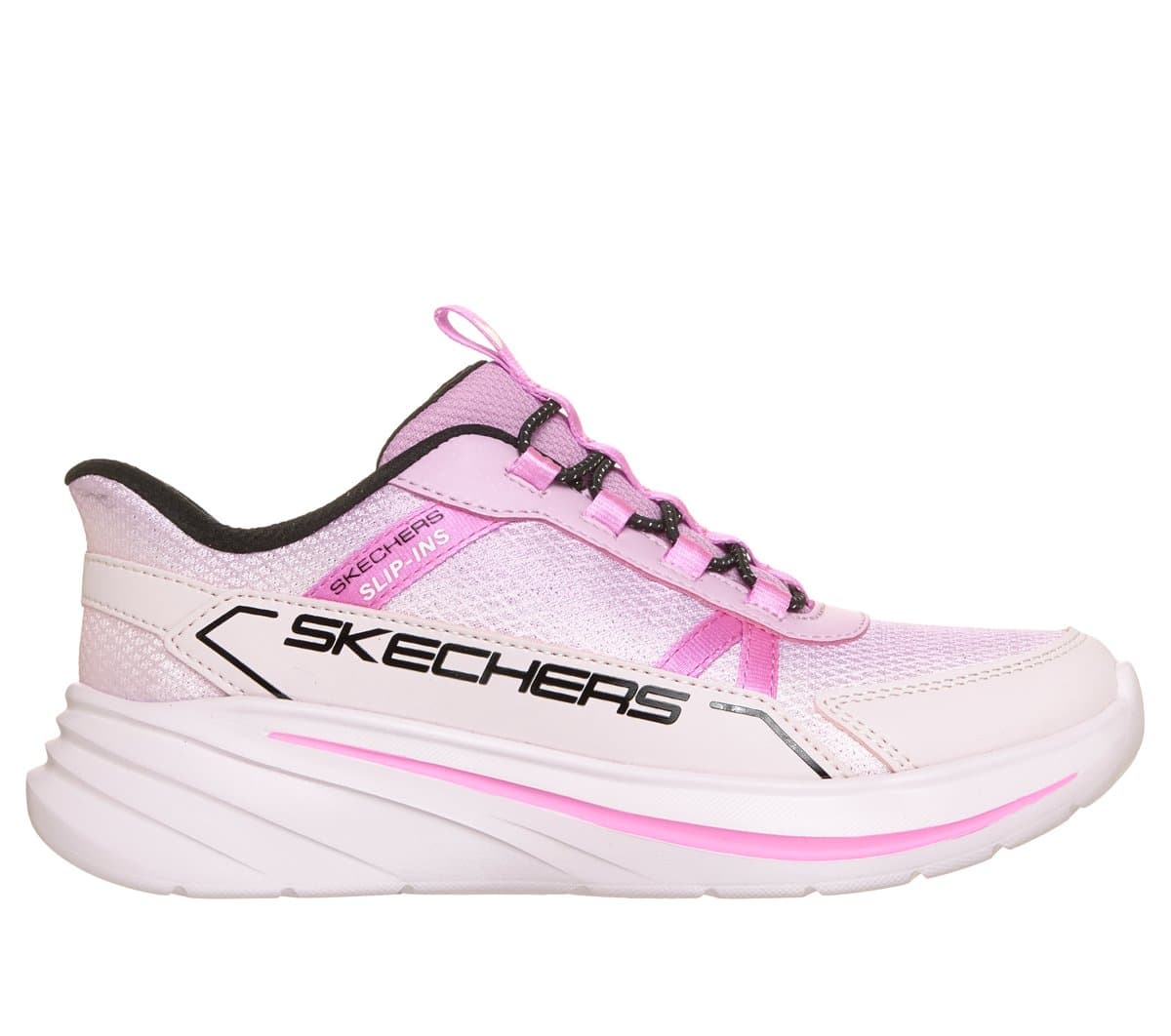 Skechers Girls Slip-ins: Wave 92 - Sparkle Sprint Sneaker in Light Pink, Size 1, Machine Washable