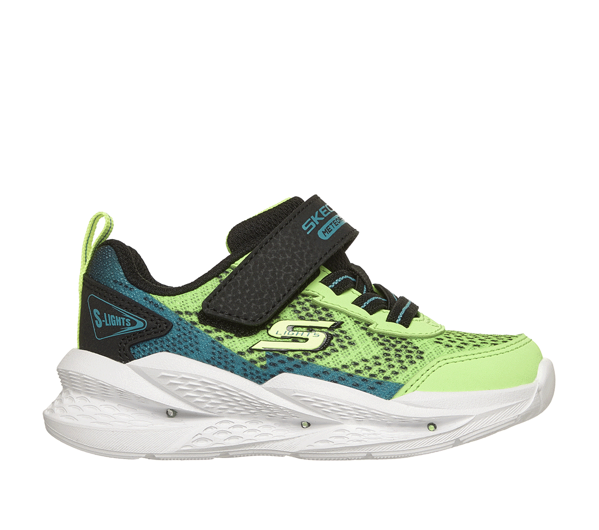 Skechers S-Lights: Meteor-Lights 2.0 Sneaker in Lime/Black, Size 6