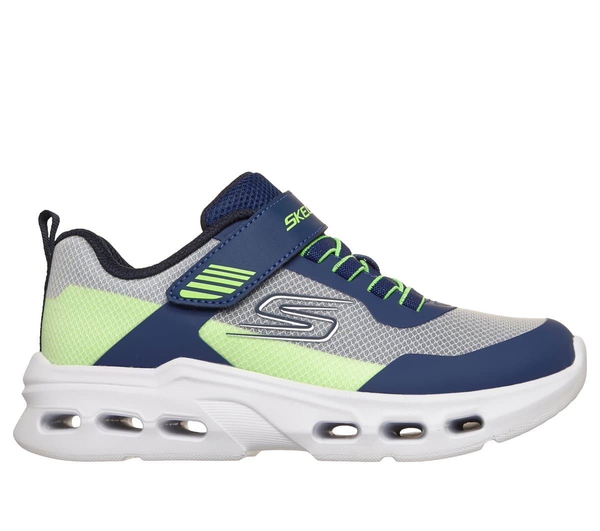 Skechers Boy's Glide-Step Drift - Zorzox Sneaker in Navy Blue/Lime, Size 13, Machine Washable