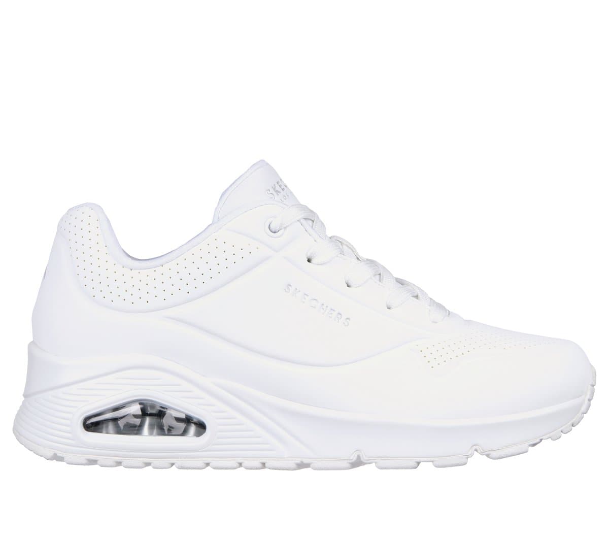 Skechers Women's UNO - Stand on Air Sneaker in White, Size 2