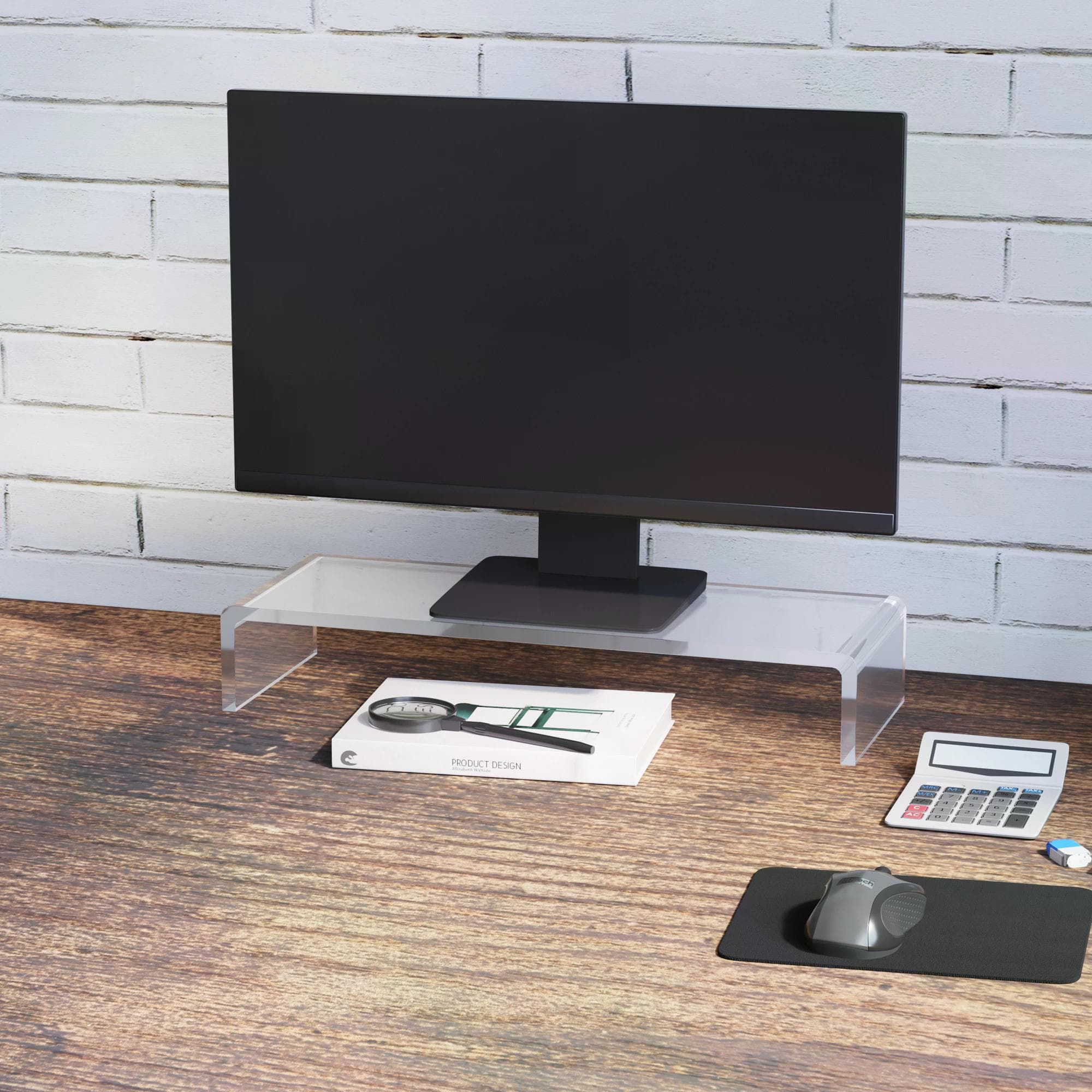 HOMCOM Acrylic Perspex PC Monitor/LCD/TV Stand, 12mm | Aosom Ireland