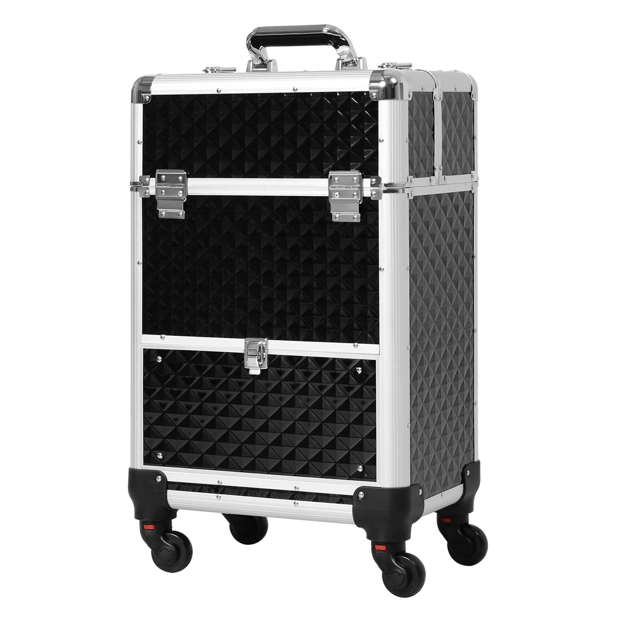 Large Professional MUA Vertical Rolling Full Makeup Travel Train Case - | Aosom Ireland