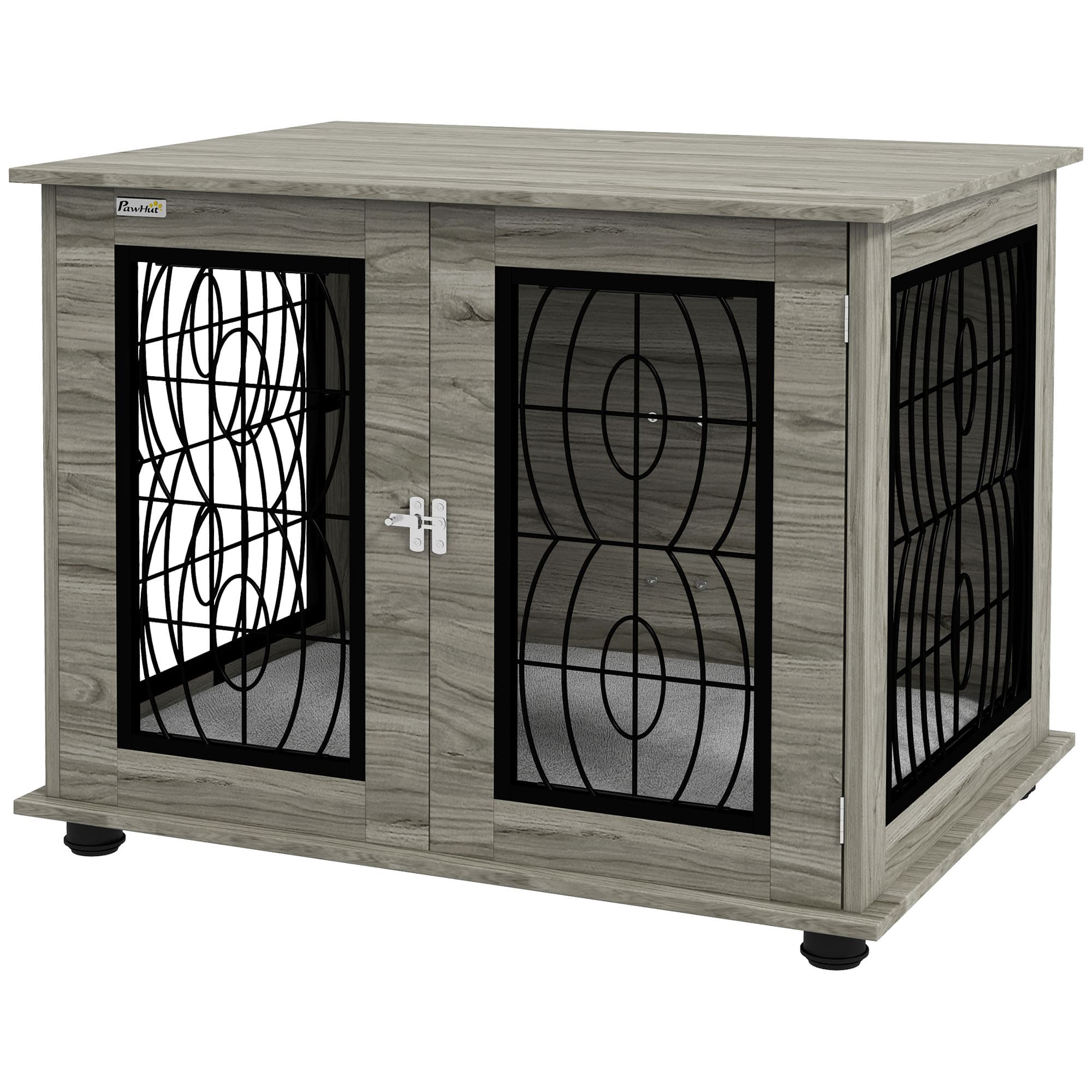 PawHut 29.5" Indoor Dog Crate Furniture End Table with Soft Washable Cushion, Lockable Front Door, for Medium Dogs | Aosom Ireland