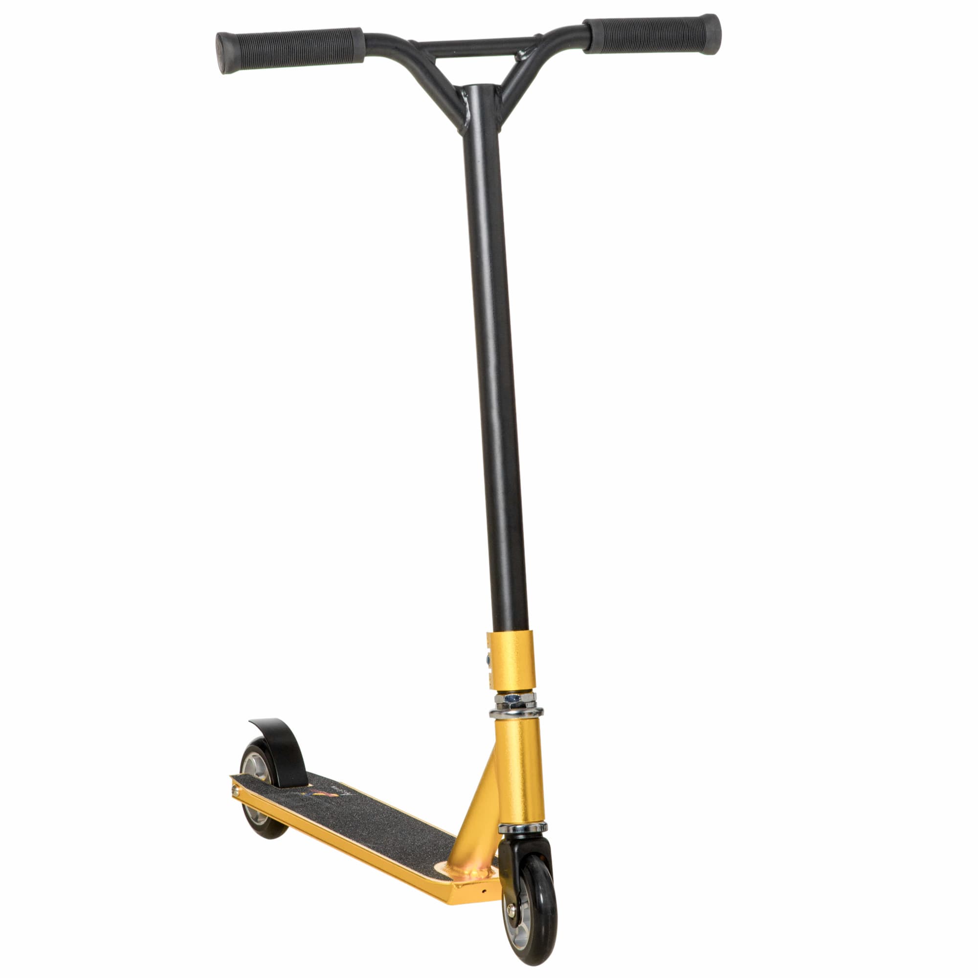 HOMCOM Stunt Scooter with 360鎺?Aluminium Deck ABEC 7 Bearing Gold Tone for Beginners Age 14+ | Aosom Ireland