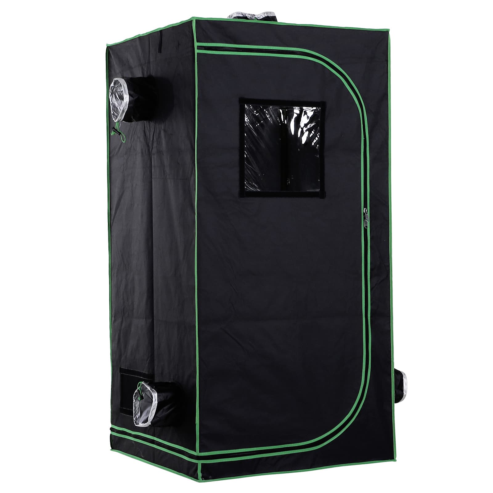 Outsunny Hydroponic Grow Tent Black/Green 80x80x160cm with Reflective Interior for Indoor Plant Growing | Aosom Ireland