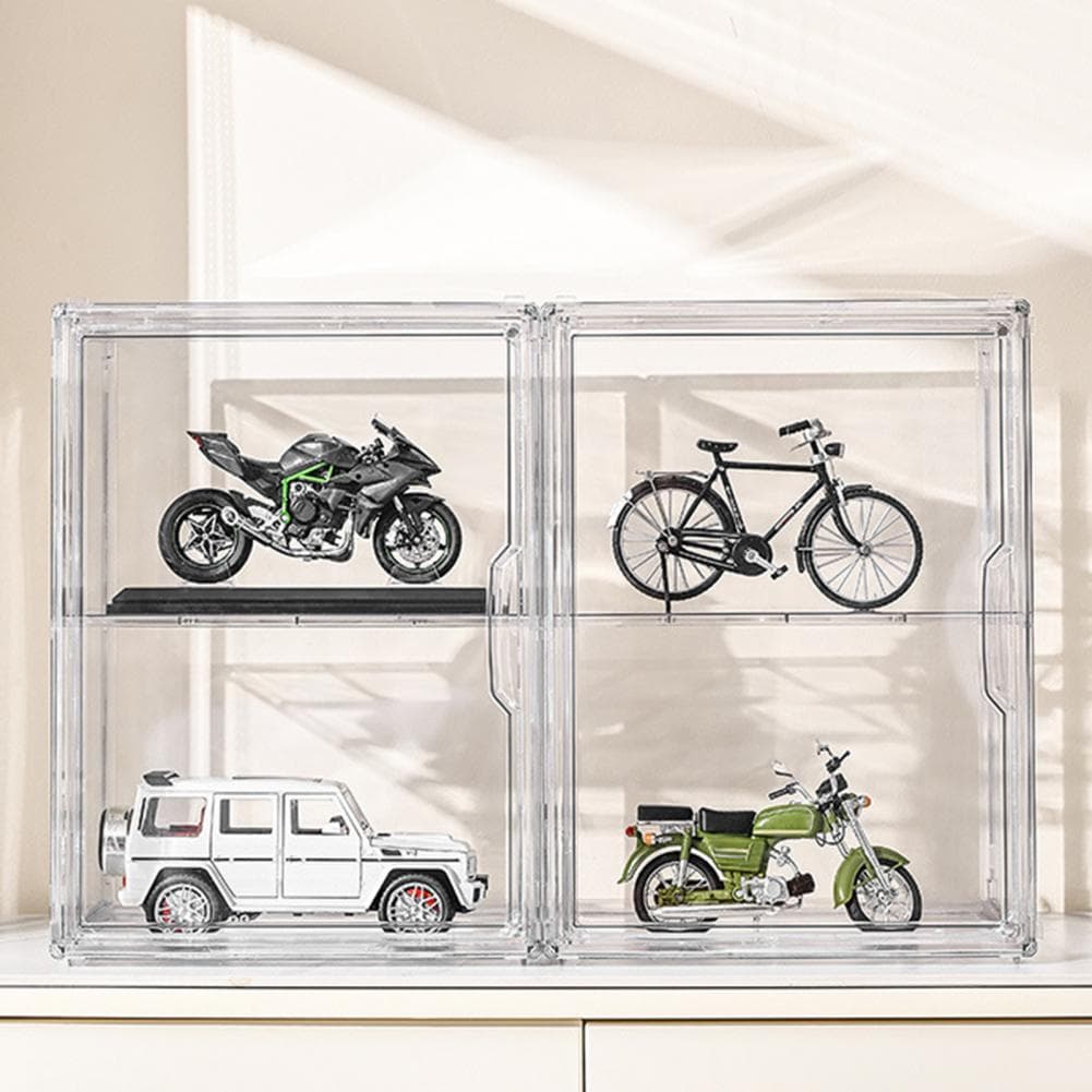 3Tier Acrylic Display Case Clear Storage Shelf Large Capacity Dustproof Easy Assembly Stackable Design Action Figure Storage Box clear