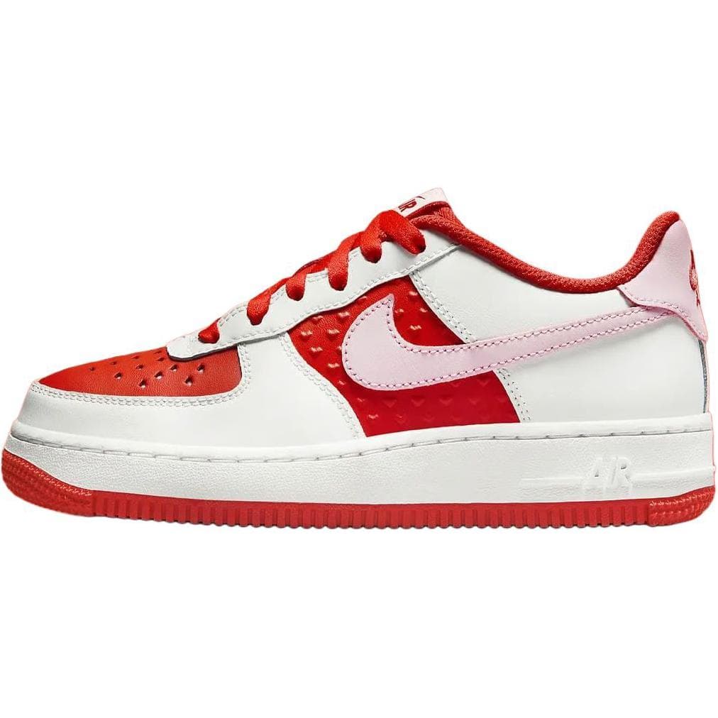 Nike Air Force 1 Low GS Valentines Day 2025 Kids Sneakers Red Summit-White Light-Crimson HV5165-121 cm