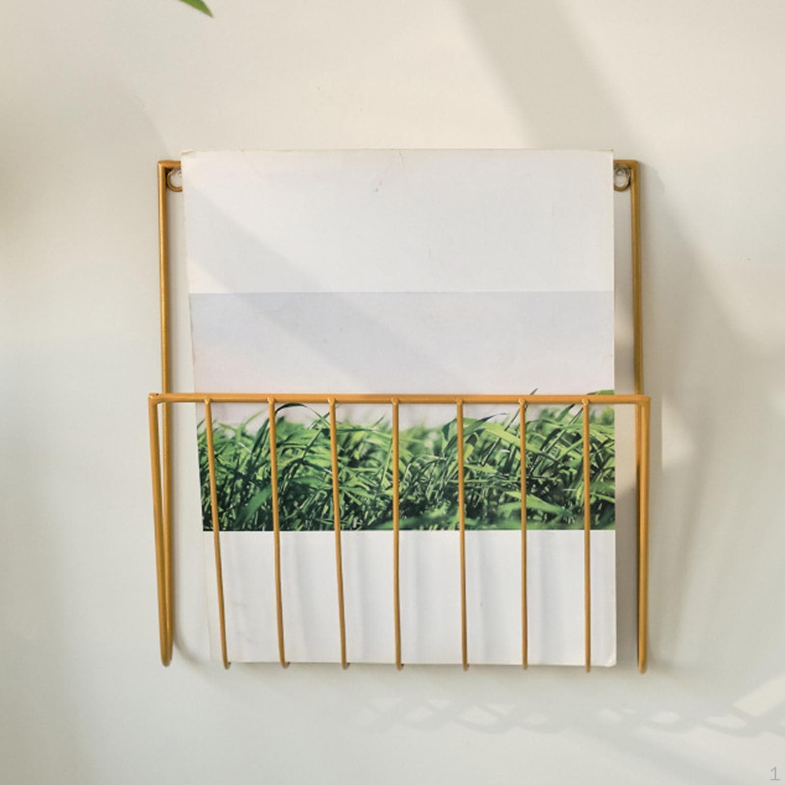Hanging Wall File Holder Magazine Rack Office Home Multipurpose Mail Organizer Storage for Papers gold
