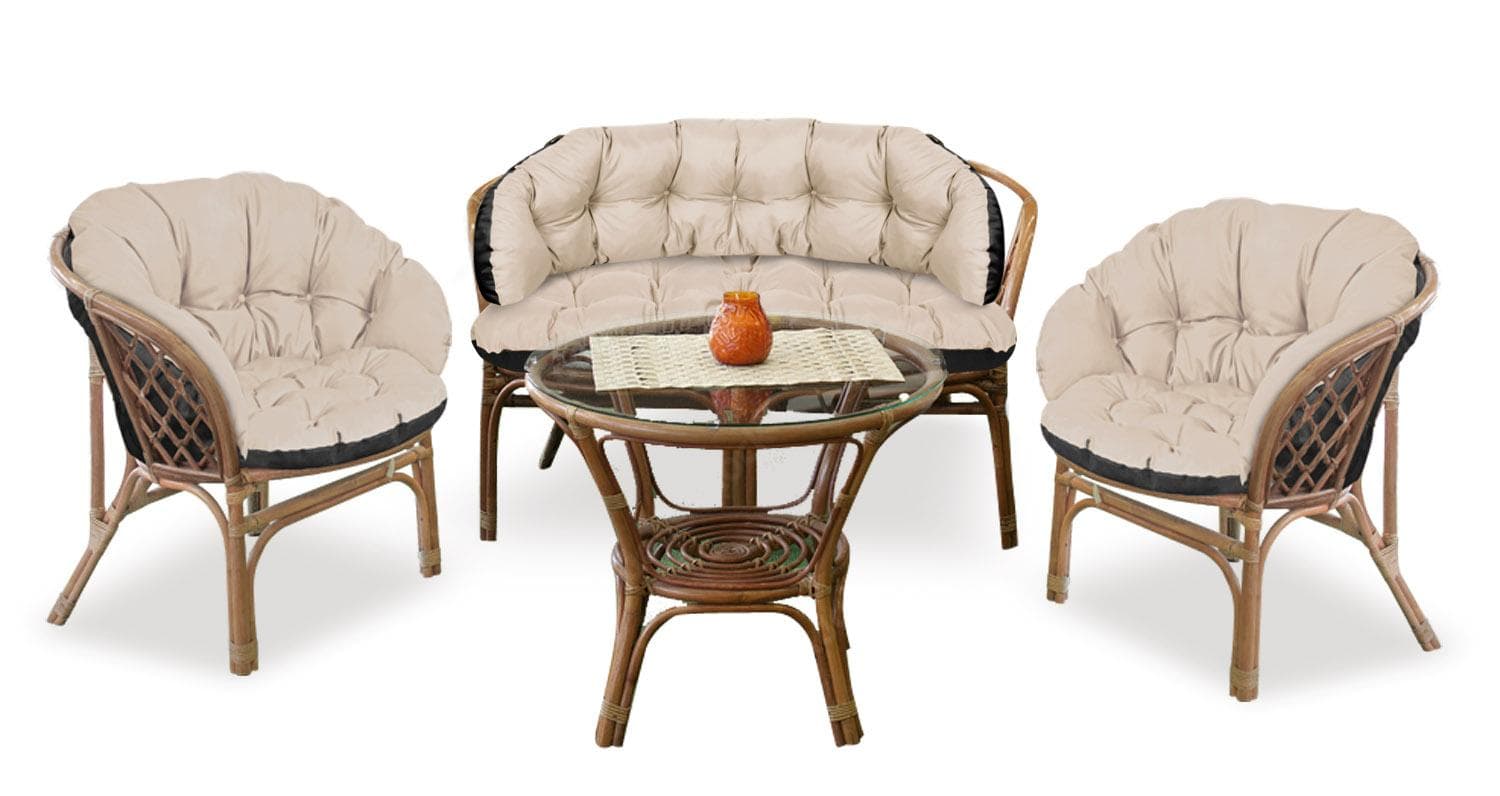 Garden set 2x122x40cm + 190x40cm for chair, sofa, swing, rattan furniture, waterproof, beige