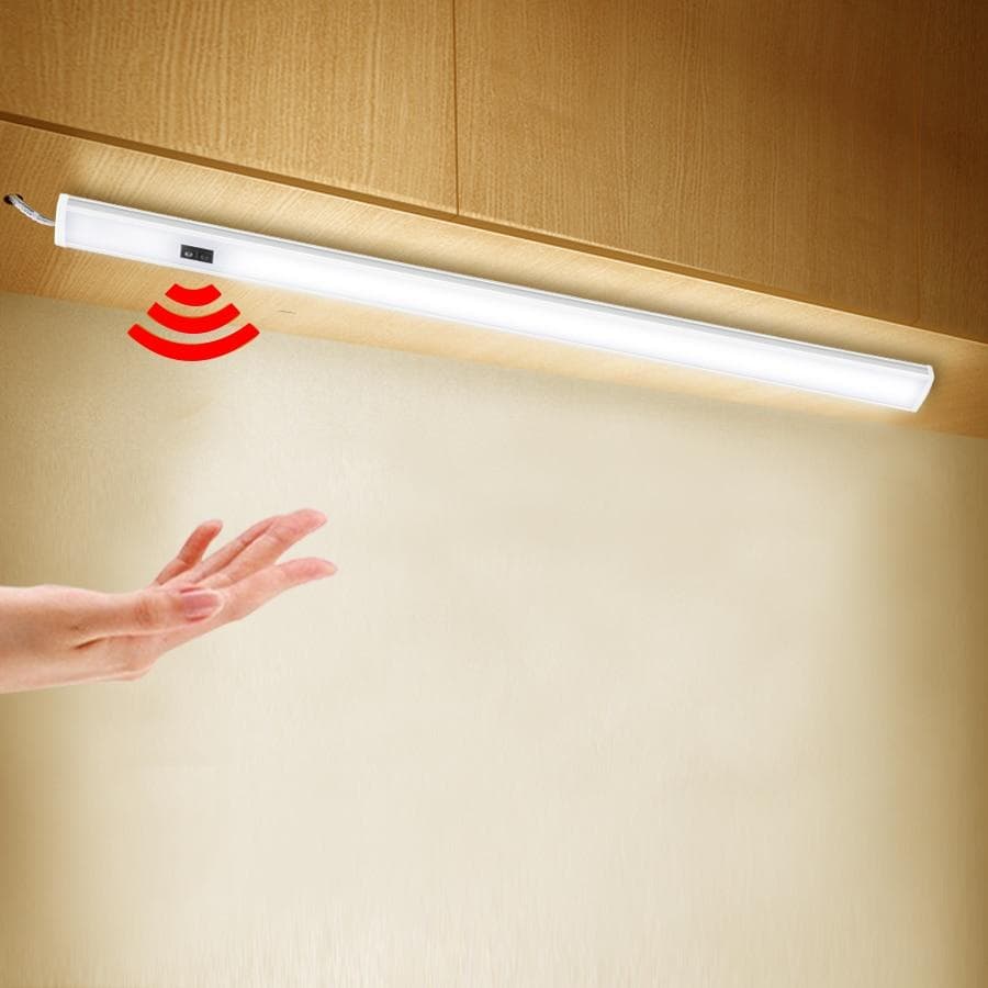 30 40 50 CM Hand Sweep Motion Sensor Under Cabinet Lights DC 12V LED Hard Bar Night Lamp For Kitchen Bedroom Wardrobe Closet white