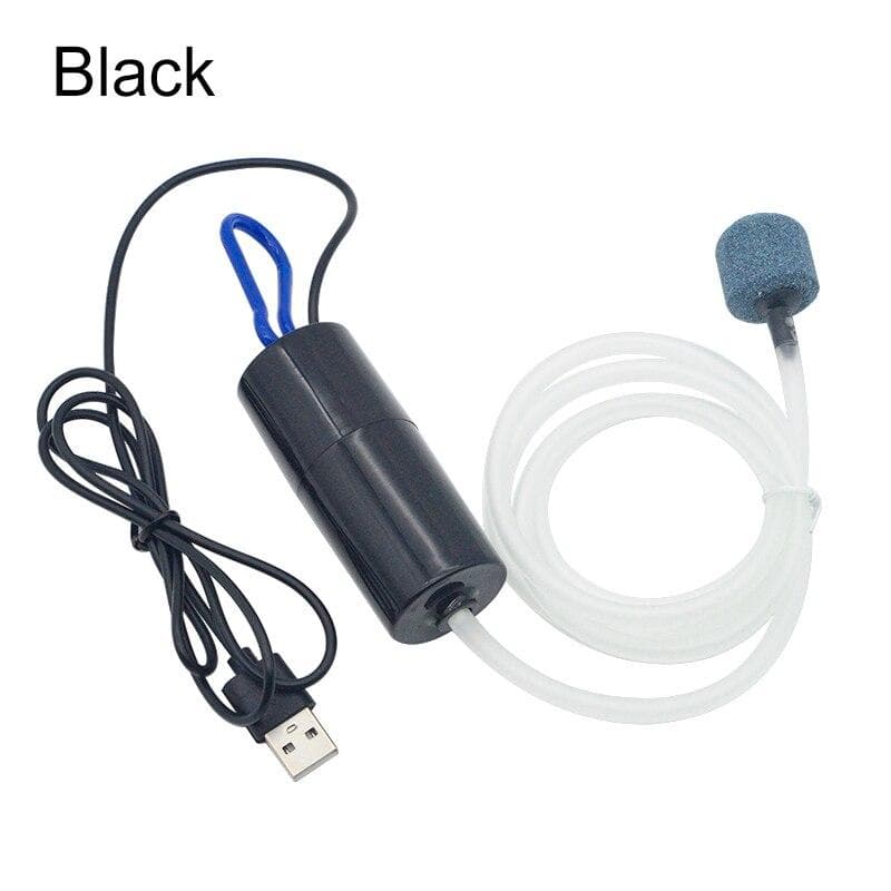 Aquarium Oxygen Air Pump Fish Tank USB Silent Air Compressor Aerator Portable Mini Small Oxygenator Aquarium Accessories 5v 1W black