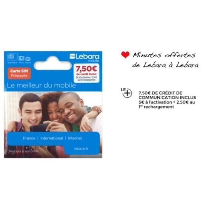 CARTE SIM PRÉPAYÉE LEBARA MOBILE